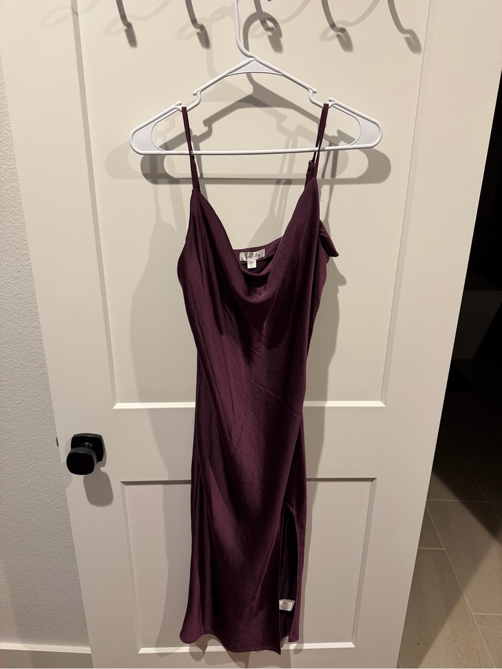 Justify Plum Slip Midi Dress with Cowl Neck